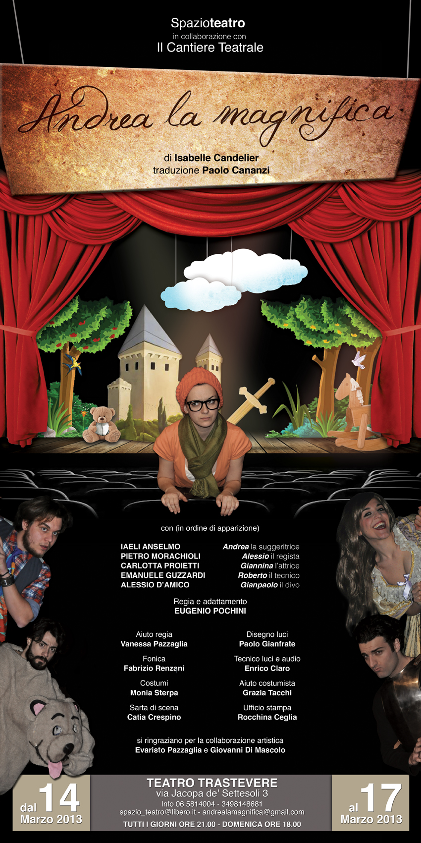 ANDREA LA MAGNIFICA, commedia brillante di Isabelle Candelier, teatro Trastevere 14-17 marzo